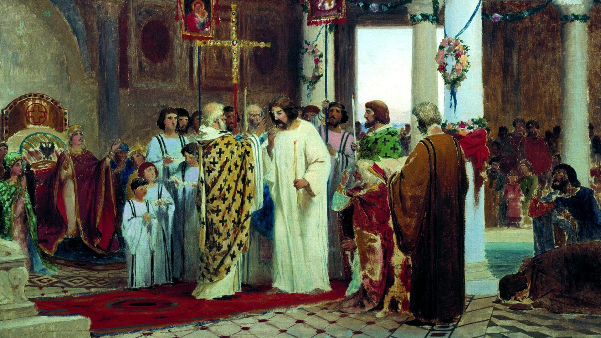 Feodor Bronnikov. The Baptism of Kiev Prince Vladimir in 987 (1883)