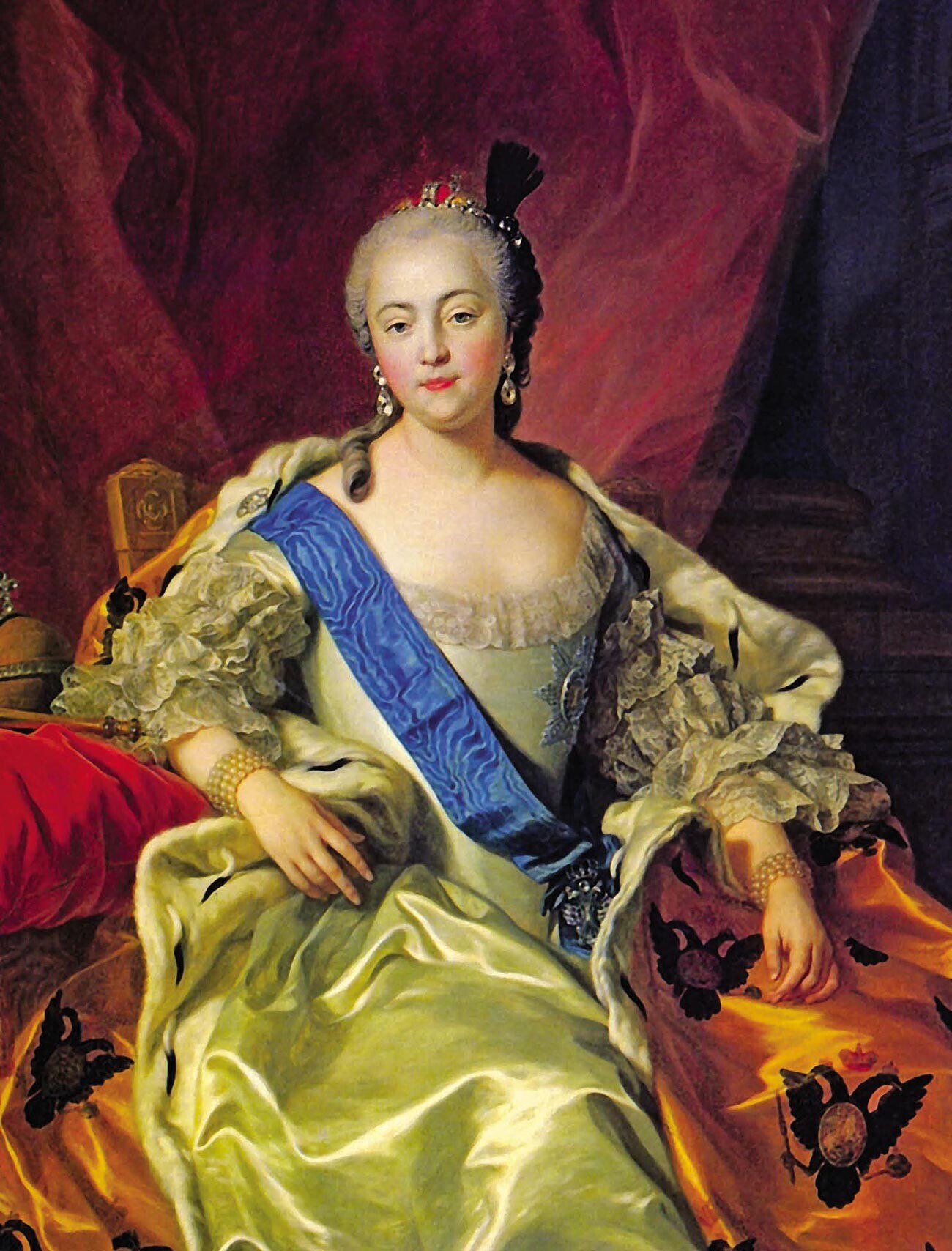 Empress Elizabeth by Charles-André van Loo, a parade portrait.