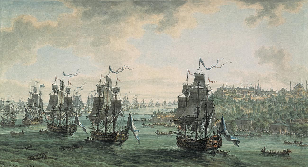 Russische Flotte im Bosporus.