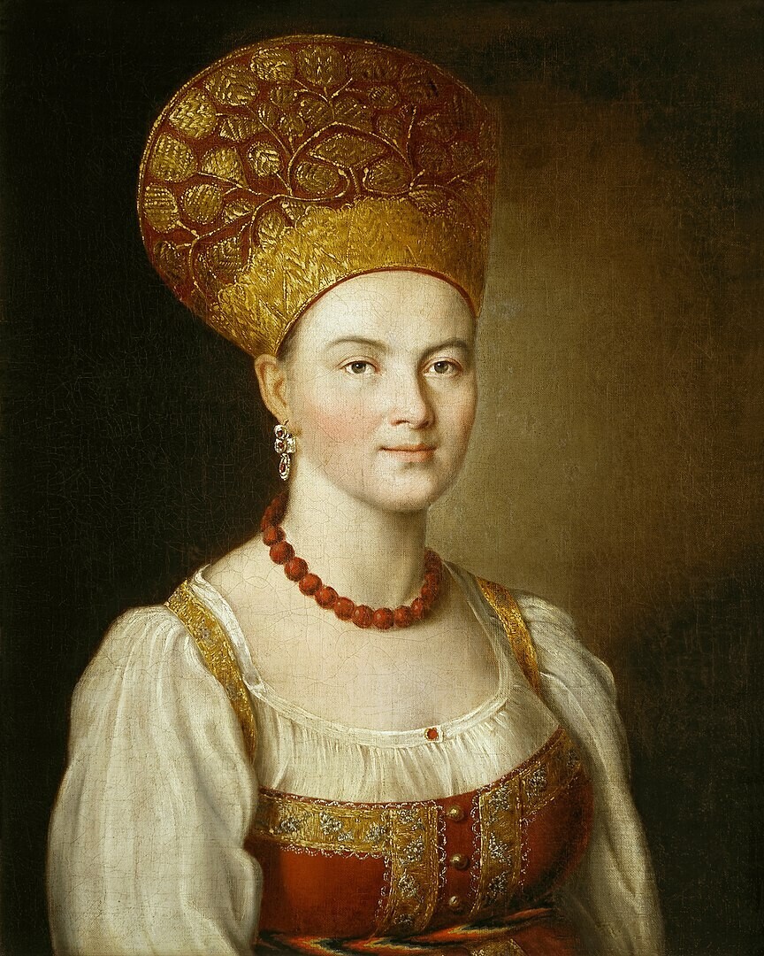 Иван Аргунов. Портрет на непозната жена во руска носија, 1784 година

