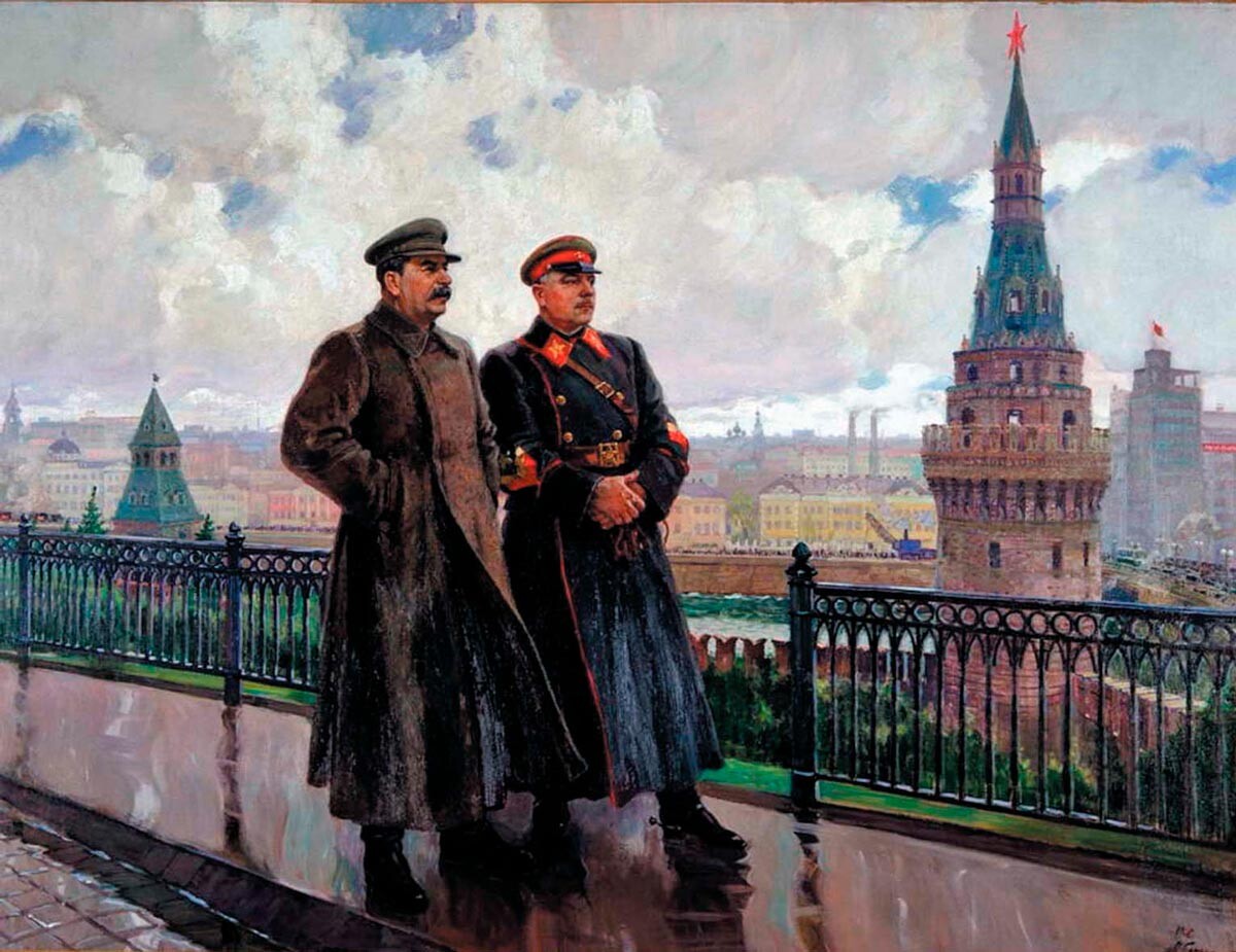 Aleksandr Gerasimov. Stalin e Voroshilov al Cremlino, 1938
