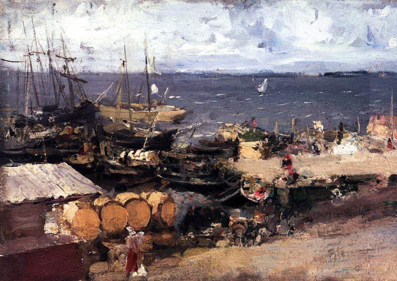 Port of Arkhangelsk on the Dvina River, 1894.