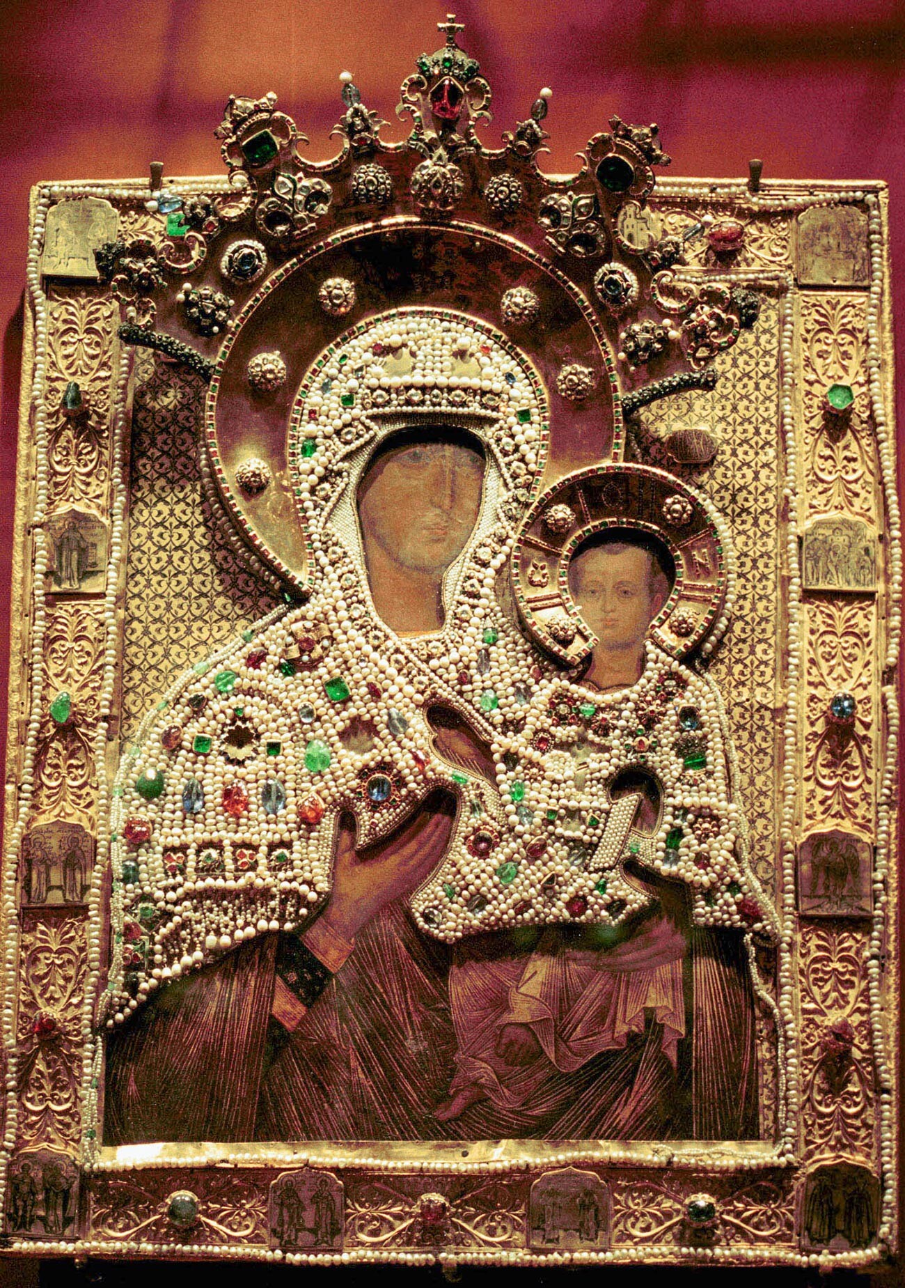 Ikone der Muttergottes von Wladimir, 18. Jahrhundert, aus der Sammlung der Moskauer Kreml-Museen.