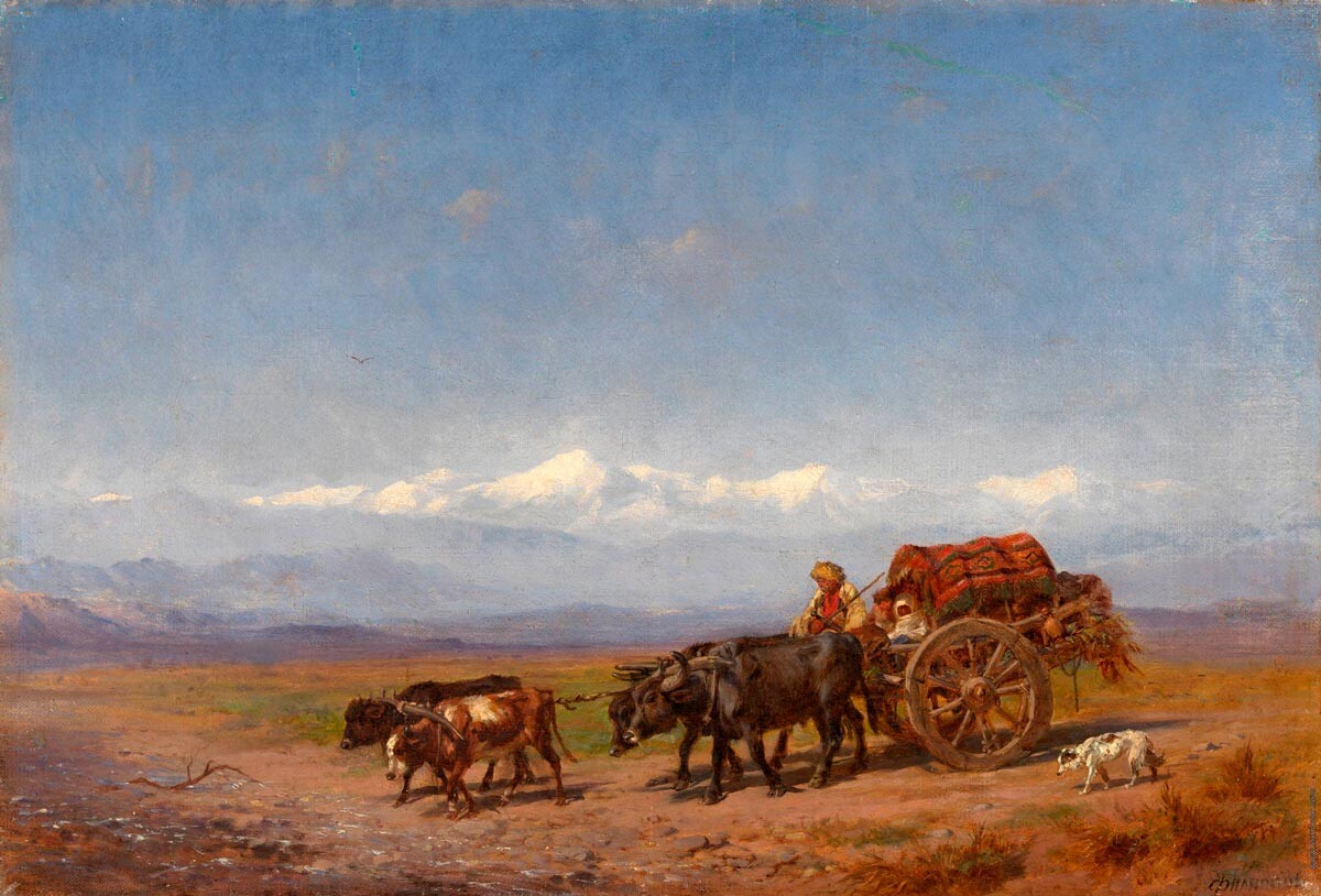 Сельская кавказская сцена, 1850-е гг.