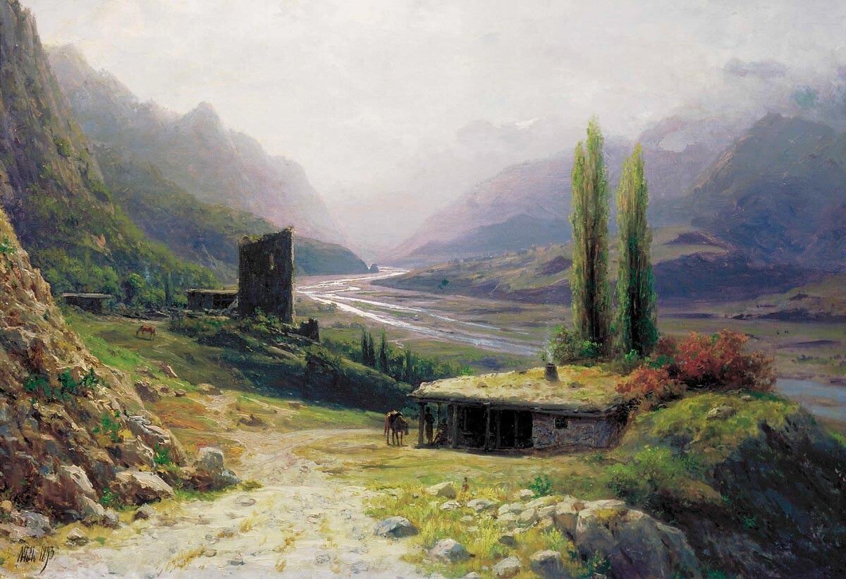 The Caucasus Gorge, 1893.