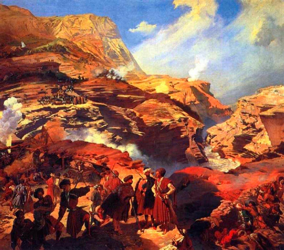 A batalha entre as tropas russas e os circassianos em Akhti em 8 de maio de 1841, 1841-1842