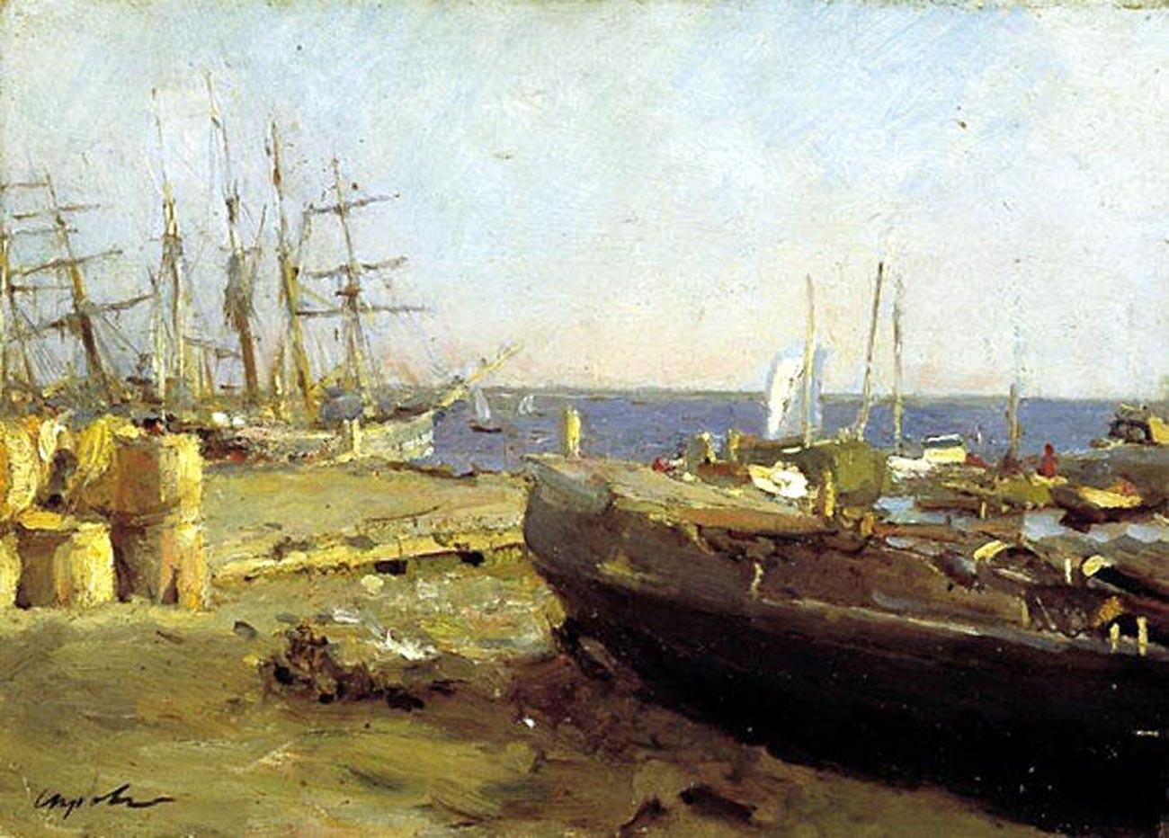 Valentin Sérov. Bateaux de pêche à Arkhangelsk, 1894