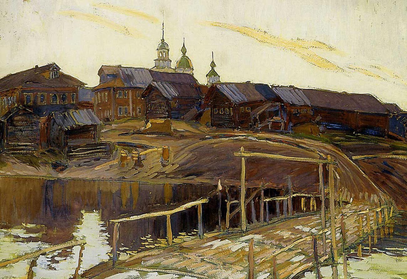 Vassili Perepliotchikov. Village de Porog sur la rivière Vongouda, 1911