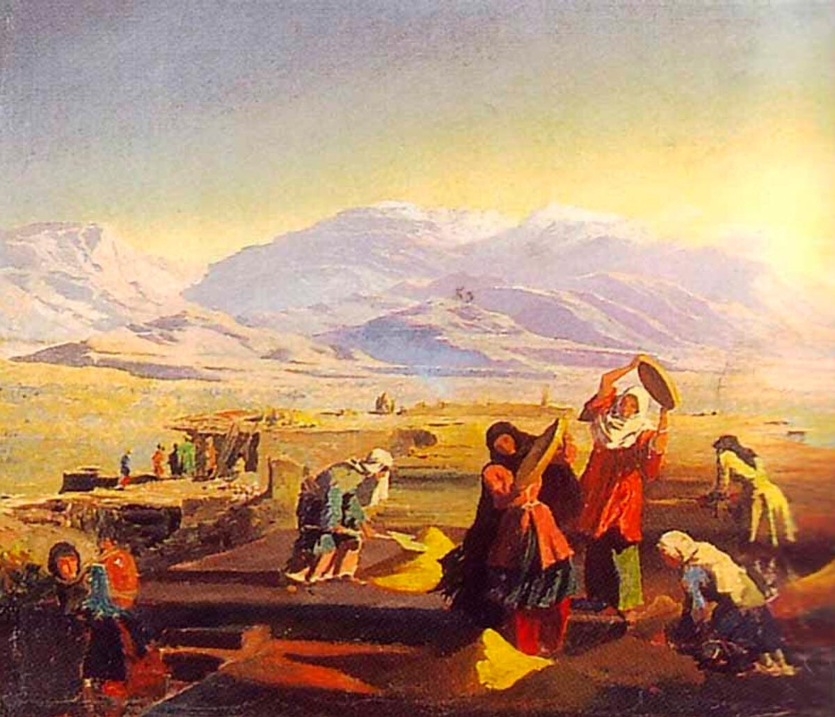 Vannage des grains dans le Caucase du Nord, années 1840, Grigori Gagarine