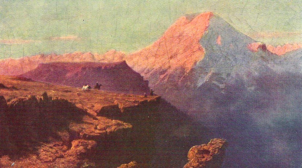 Vue caucasienne. Le mont Elbrous au lever de soleil, 1837-1838, Mikhaïl Lermontov
