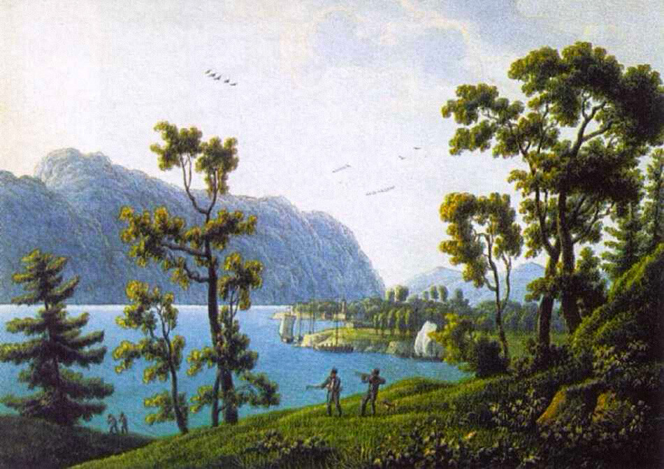アンドレイ・マルトィノフ『バイカル湖のニコリスキー修道院の眺め』（1806年）