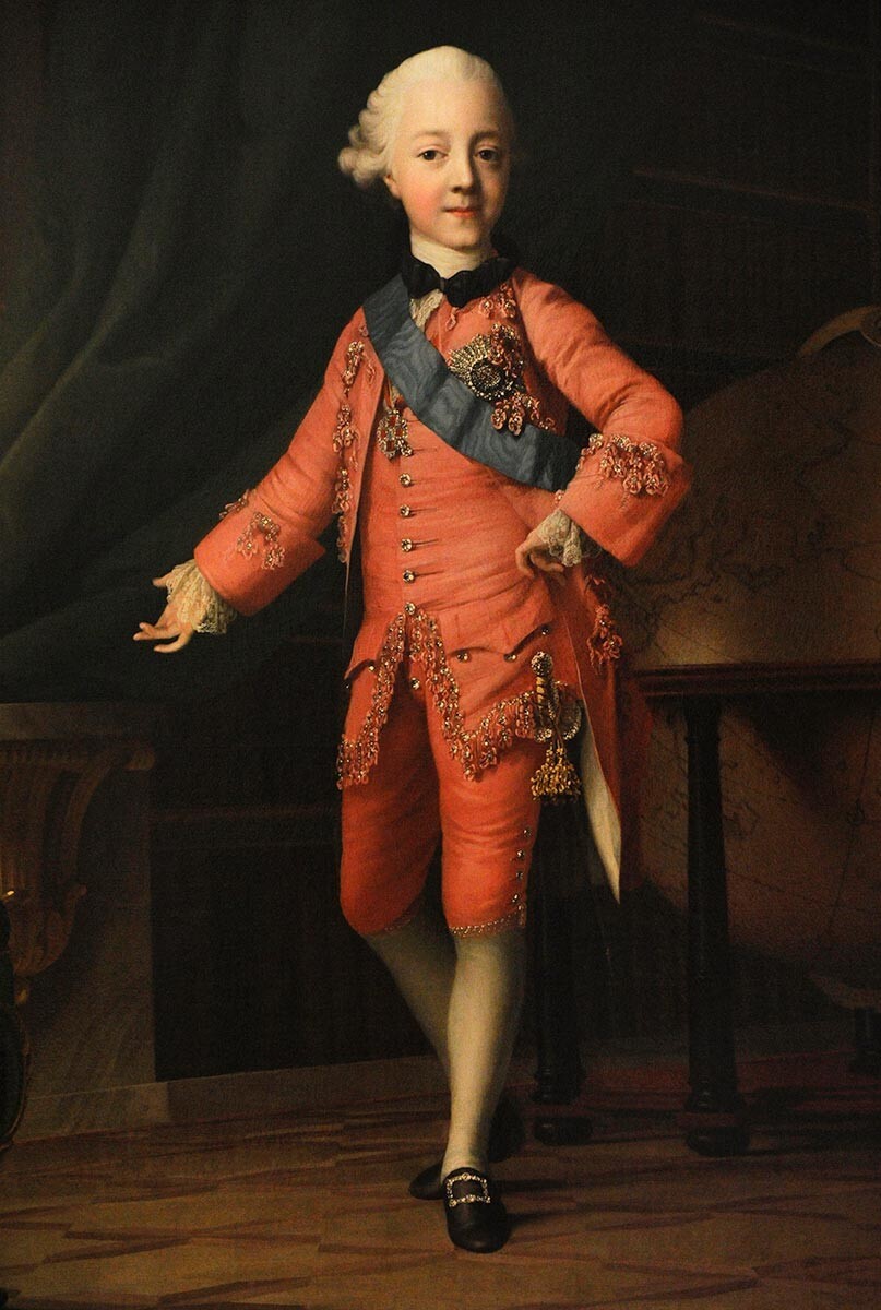 Ritratto del granduca Pavel Petrovich (1754-1801), di Virgilius Eriksen (1722-1782). Russia, 1766. Olio su tela. Museo Statale dell'Ermitage, San Pietroburgo