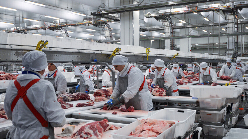 Una instalación de procesamiento de carne en Rusia.

