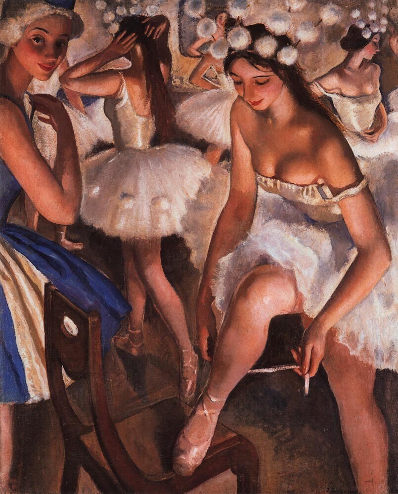 „Балетска гардероба. Снегулки“, Зинаида Серебрјакова, 1923.

