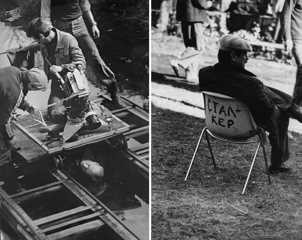 アンドレイ・タルコフスキーとアレクサンドル・カイダノフスキーは『ストーカー』の撮影で、1978年