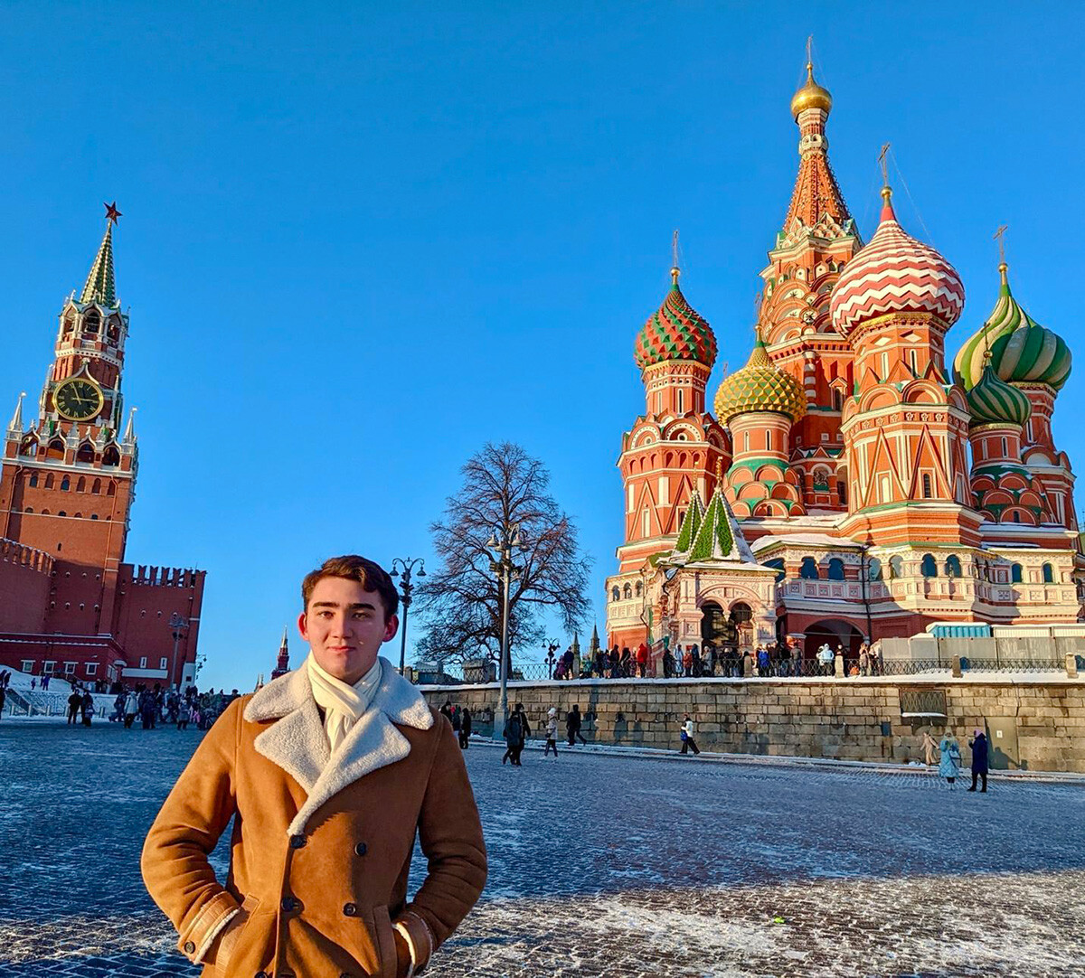 In front of Red Square in Moscow.