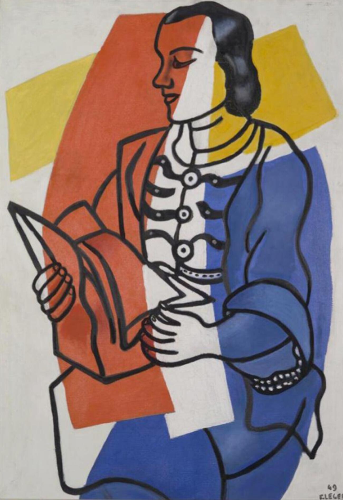 Membaca (potret Nadia Léger),  oleh Fernand Leger. 1949.