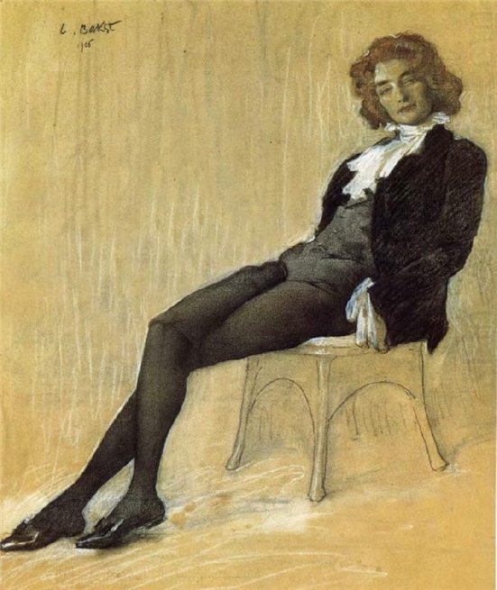 Potret Zinaida Gippius, oleh Leon Bakst, 1906.