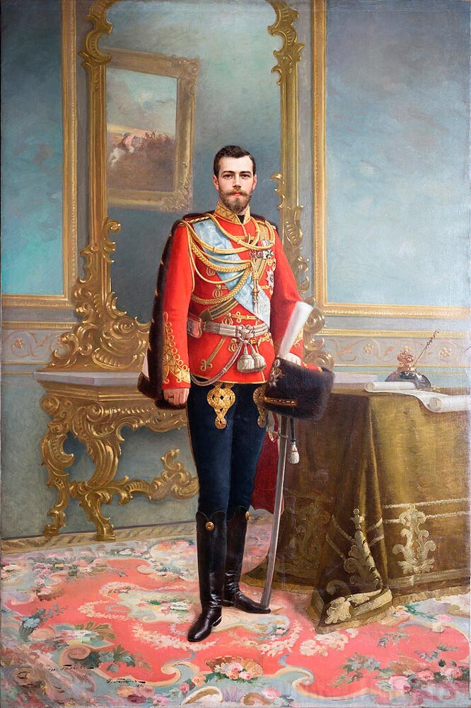 『皇帝ニコライ2世（近衛連隊の軍服姿）』 、1896年、イリヤ・ガルキン作