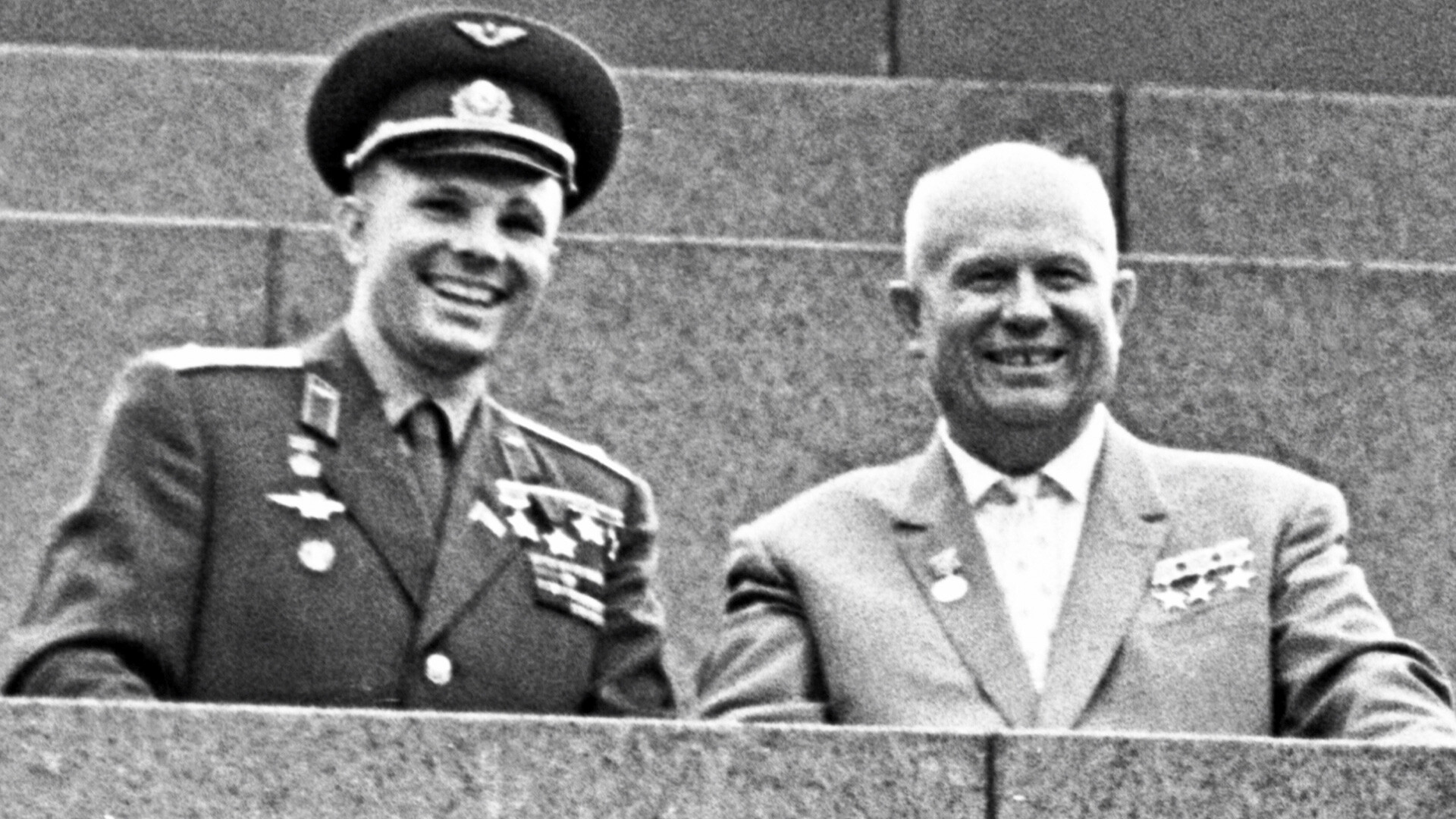 Yury Gagarin and Nikita Khrushchev