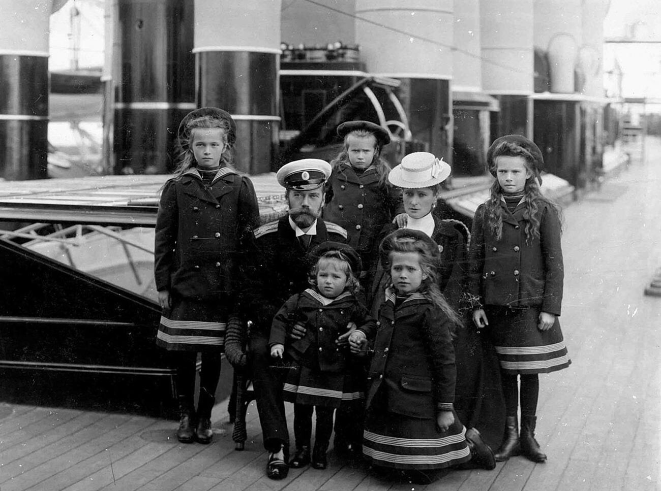 La famille impériale russe à bord du yacht Standart