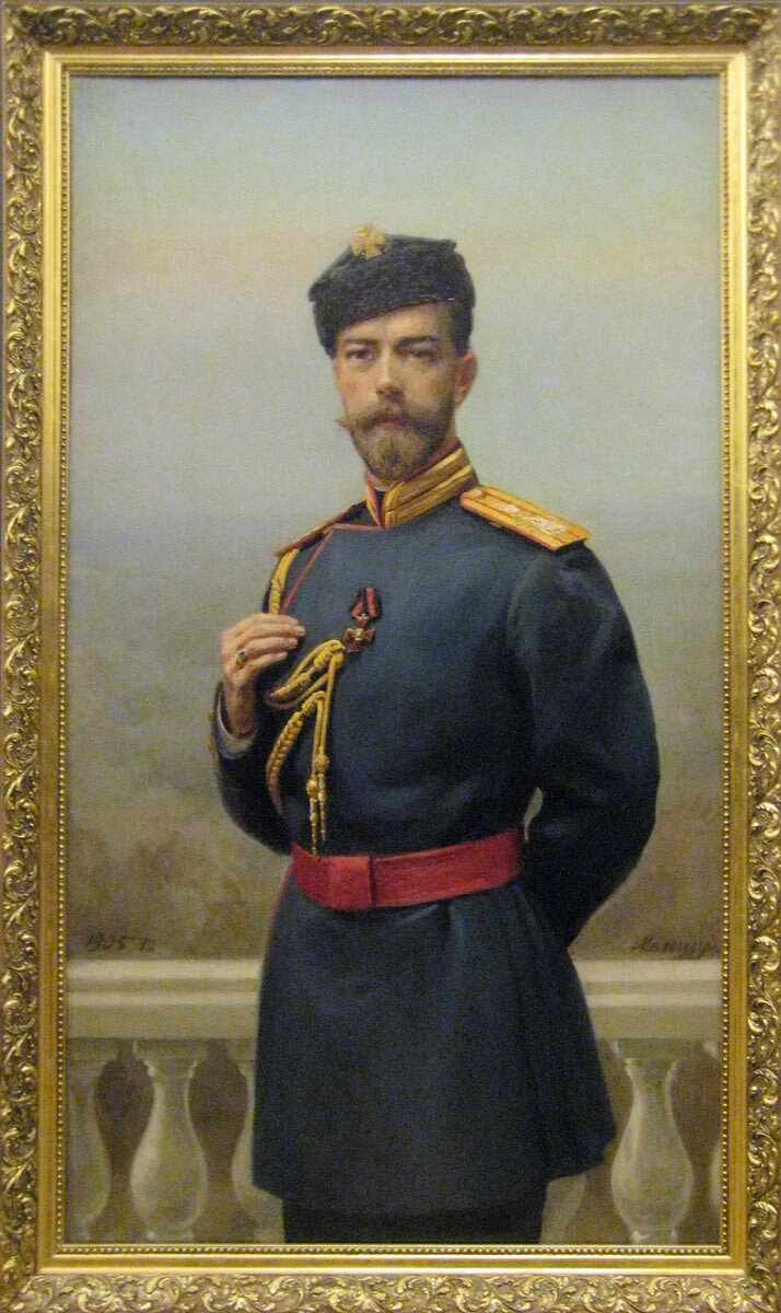 Henrich Manizer. El zar ruso Nicolás II con la orden de San Vladímir, 1905

