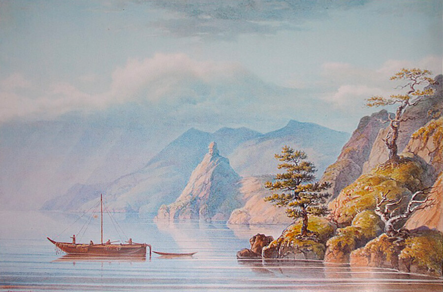 Lago Baikal. A Rocha do Sininho na Baía de Areia, 1840-1850.
