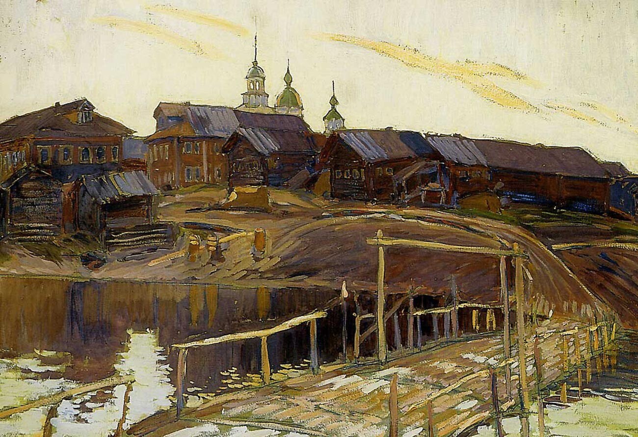 Desa Porog di Sungai Vonguda (1911).