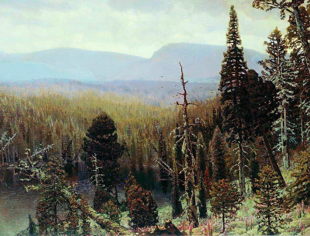 The Taiga in the Urals. Blue Mountain, 1891