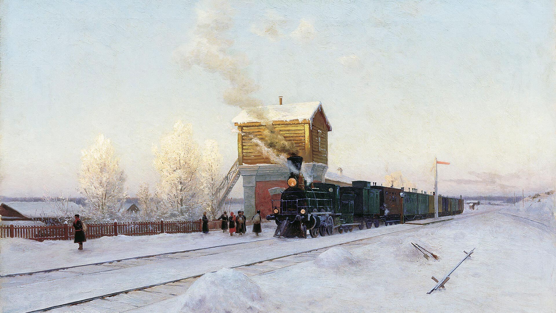 At the half-station. A winter morning at the Ural Railway, 1891