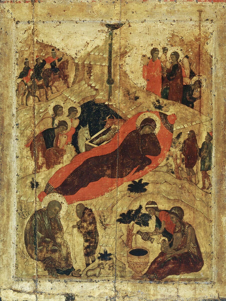 Nativité du Seigneur, par Andreï Roublev, XVe siècle, cathédrale de l'Annonciation à Moscou
