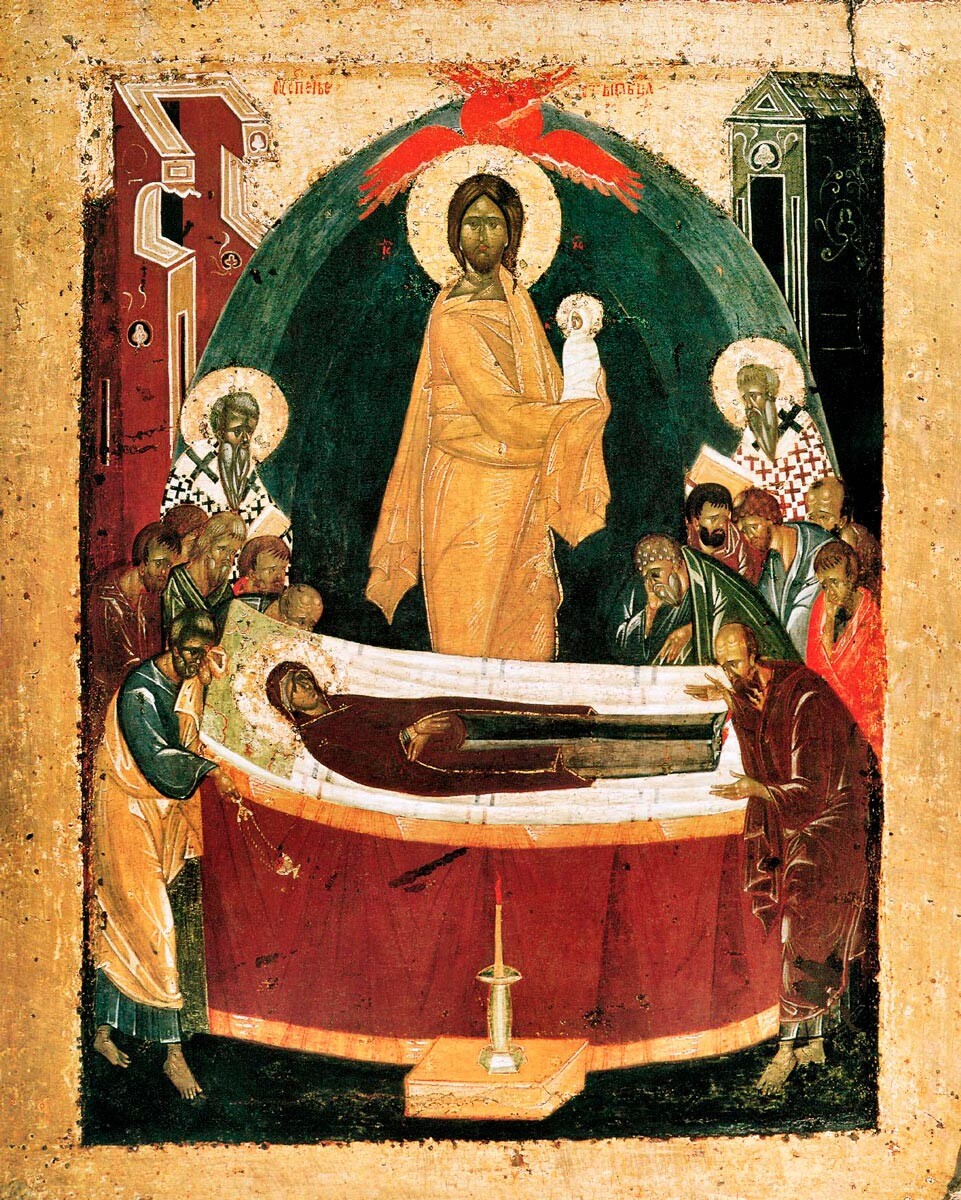 Смъртта на Дева Мария, 1392 г., Теофан Гръцки, Третяковска галерия