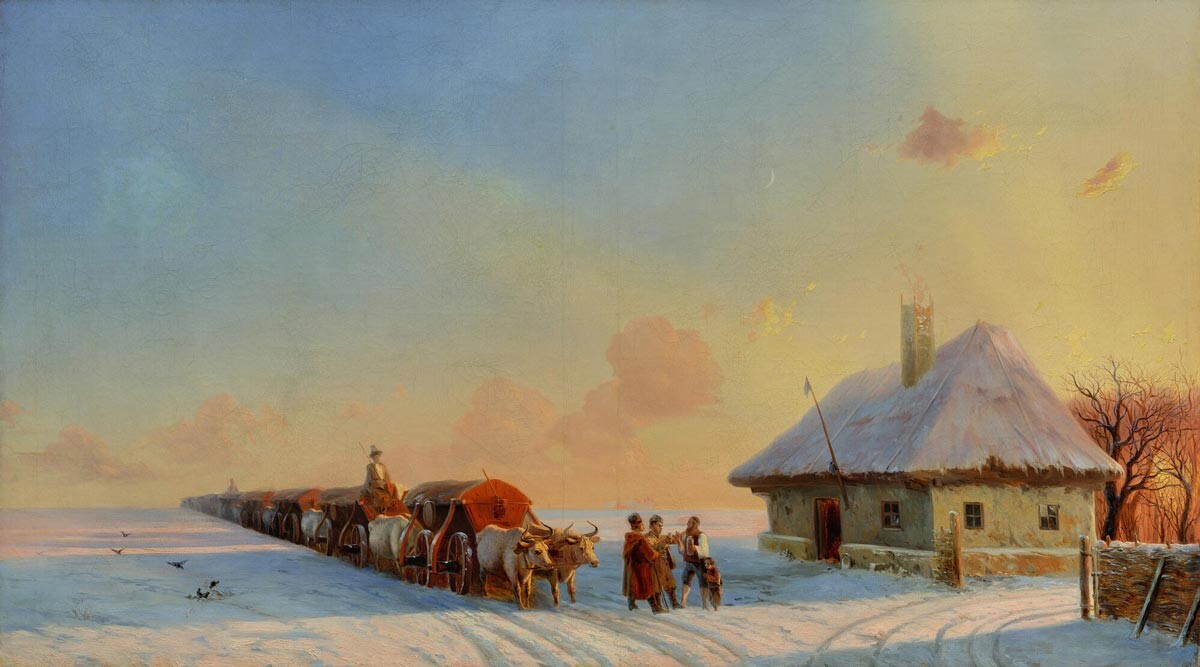 Чумаци в Малороссия, 1850-1860, Иван Айвазовски/Държавен руски музей