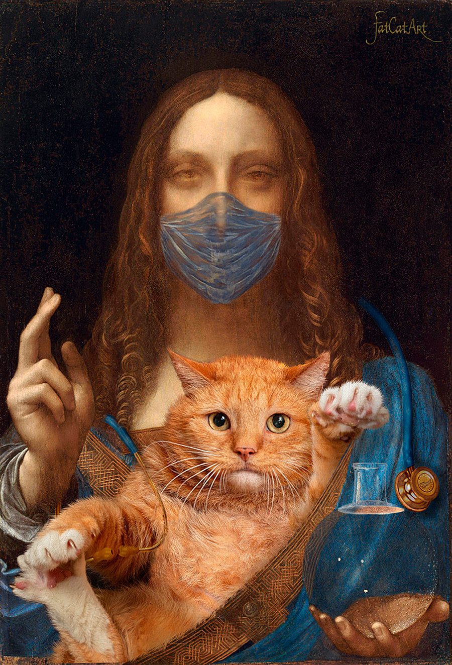 Леонардо да Винчи, „Спаситељ света са својом мачком“