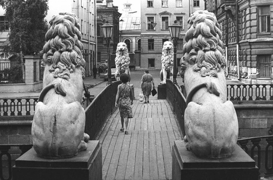 Bankowski-Brücke in St. Petersburg. 