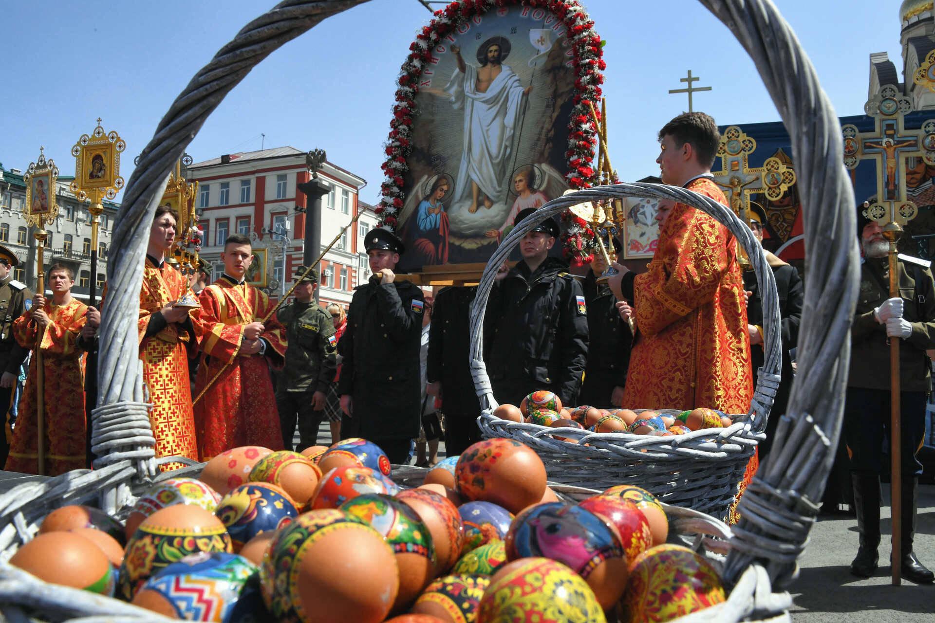 La procession pascale à Vladivostok