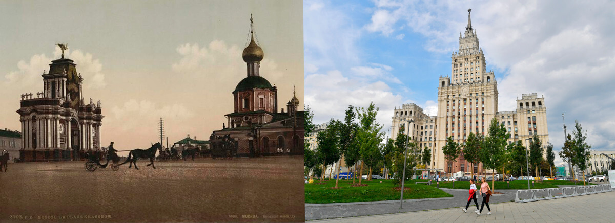 Krasnye Vorota di tahun 1896 dan hari ini.