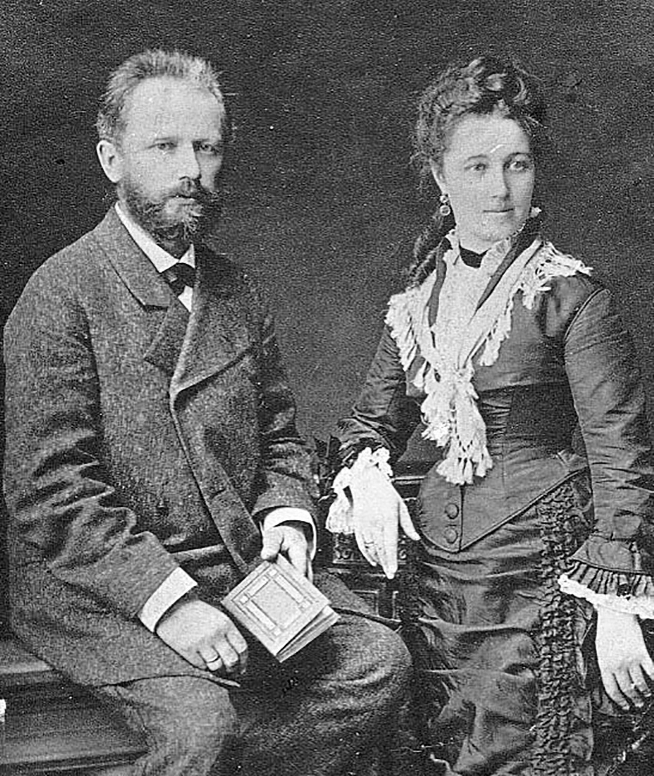 Piotr Tchaikovsky e sua mulher Antonina Miliukova
