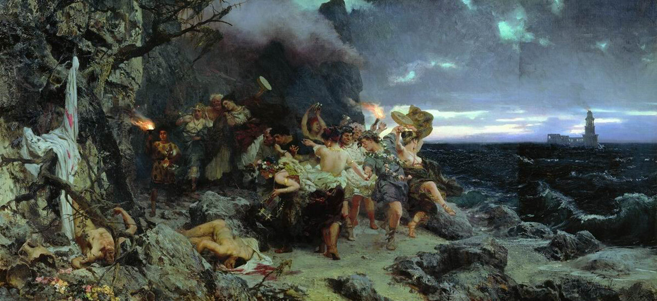『カプリ島のティベリウス時代の酒神祭』、1881年