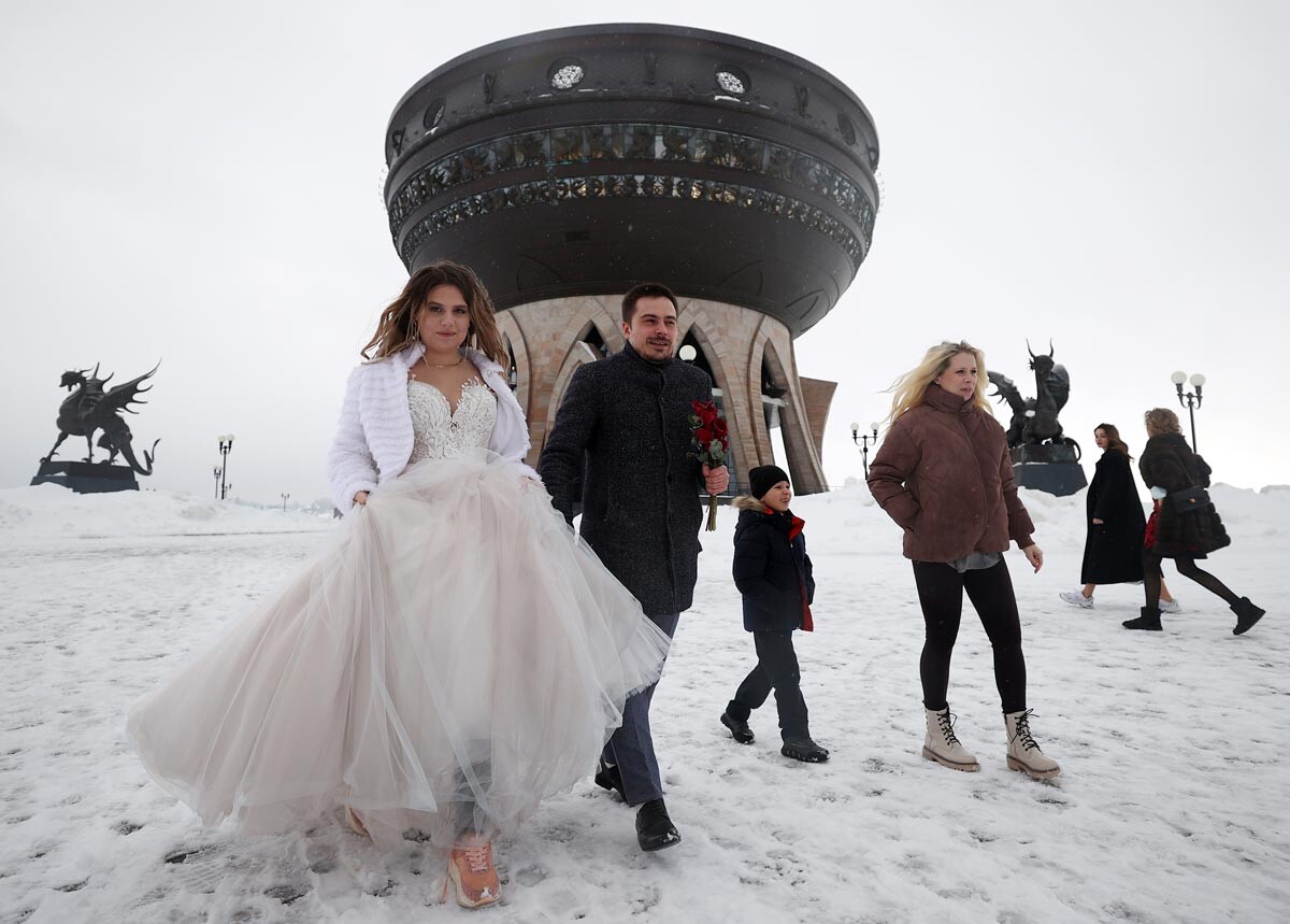 A wedding in Kazan, Feb. 22, 2022.