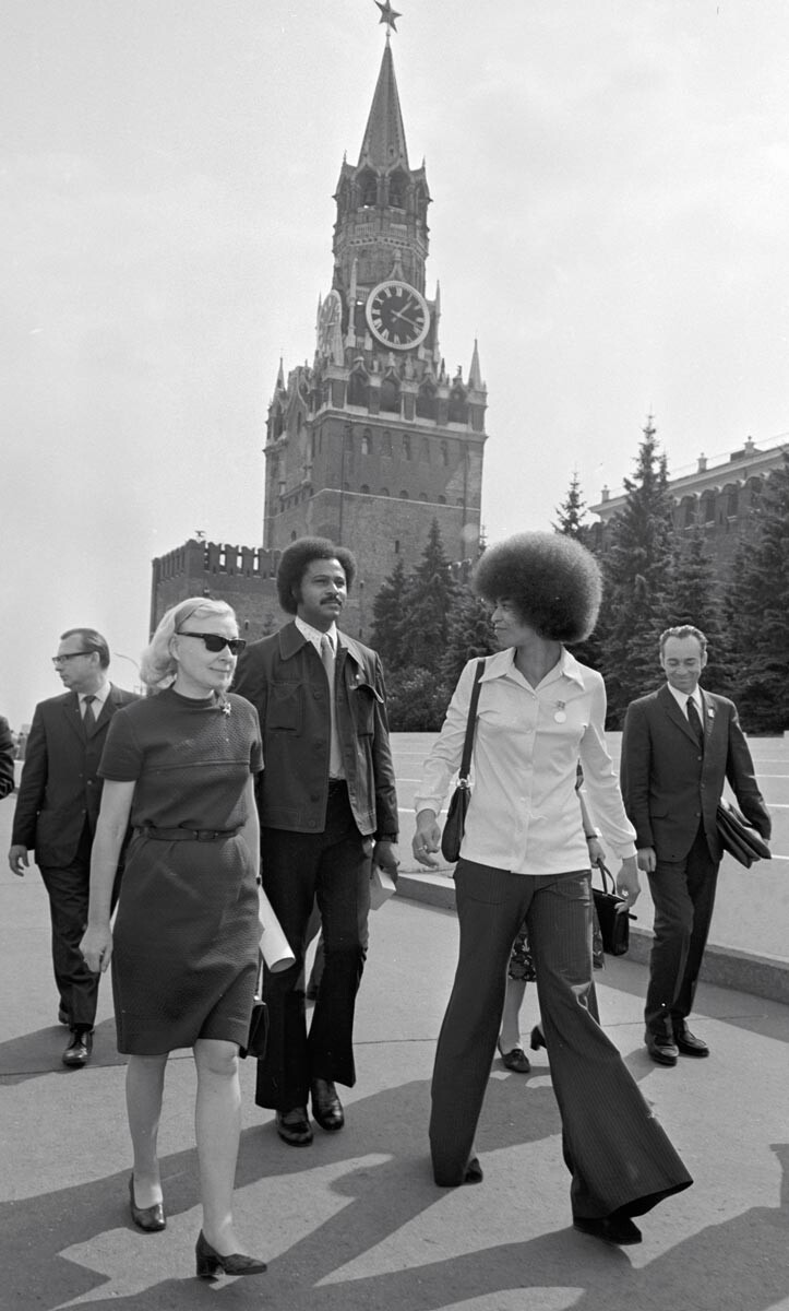 Davis auf dem Roten Platz, 1972.