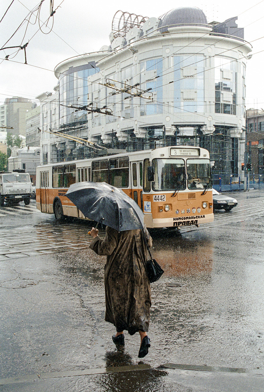 Ein Regentag in Moskau.