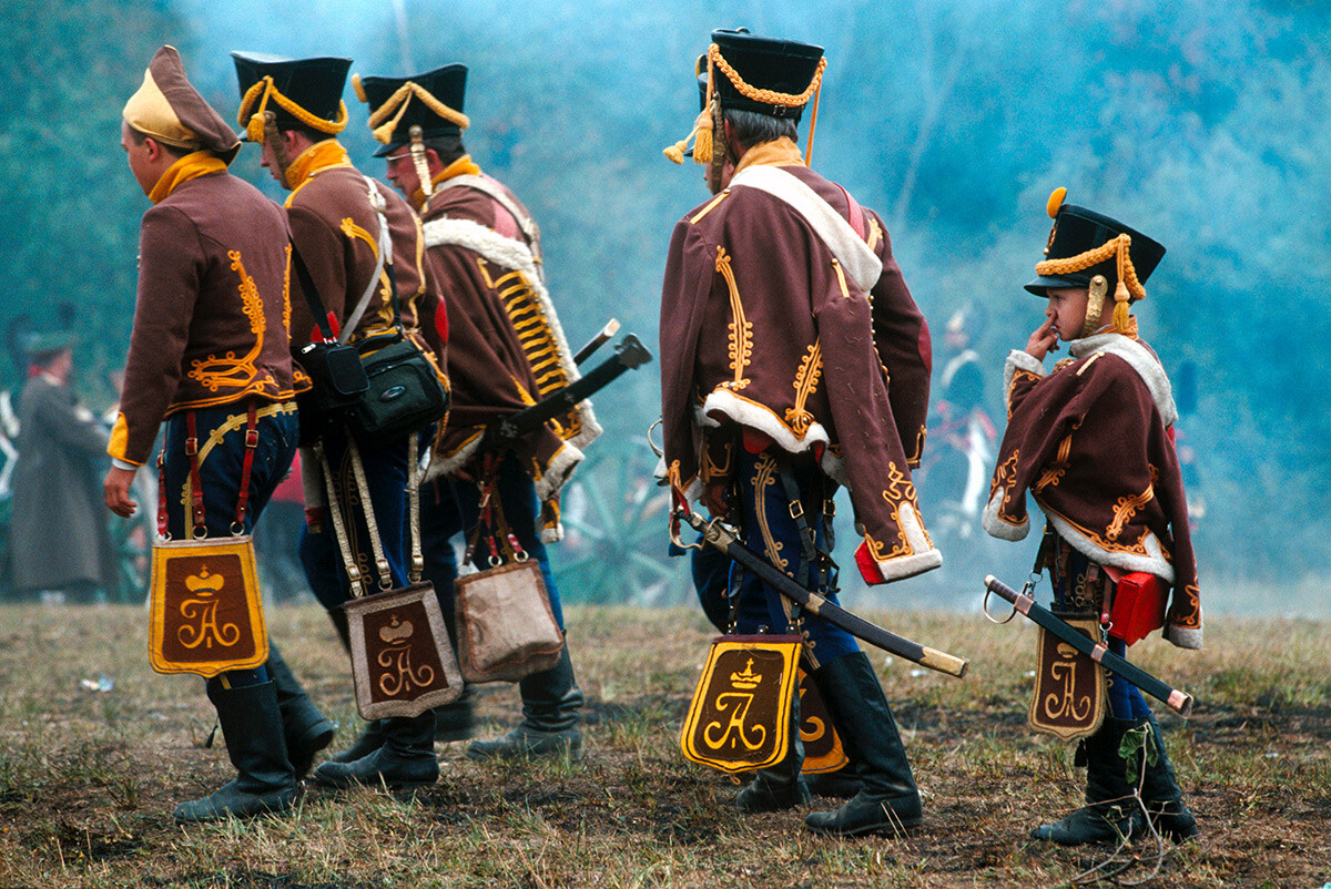 Eine Nachstellung zum 190. Jahrestag der Schlacht von Borodino im Krieg gegen das napoleonische Frankreich 1812. 