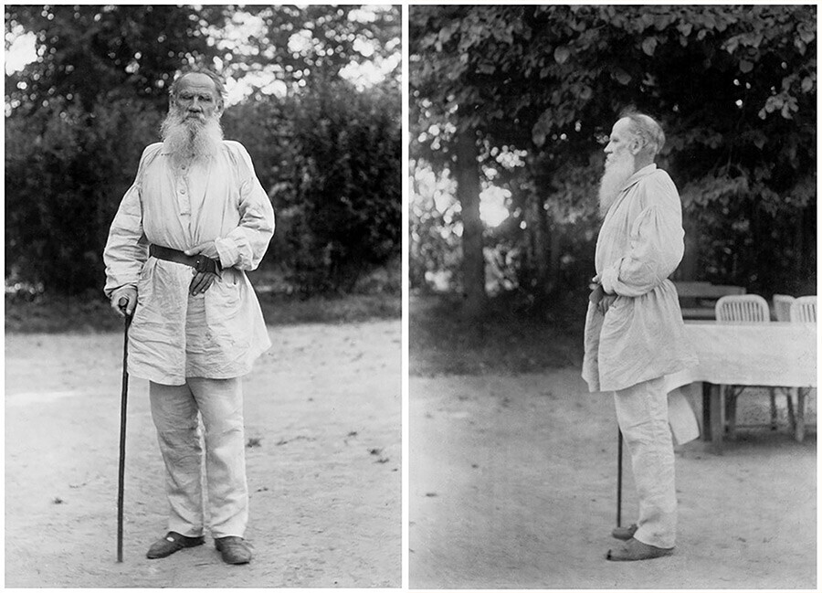 Tolstói em sua propriedade, Iásnaia Poliana, 1897. Foto feita por sua mulher, Sofia.