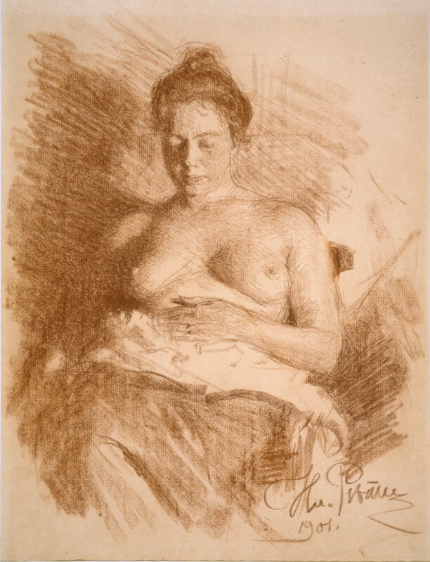 Ilia Répine. Semi-Nue (Portrait de Natalia Nordman), 1901
