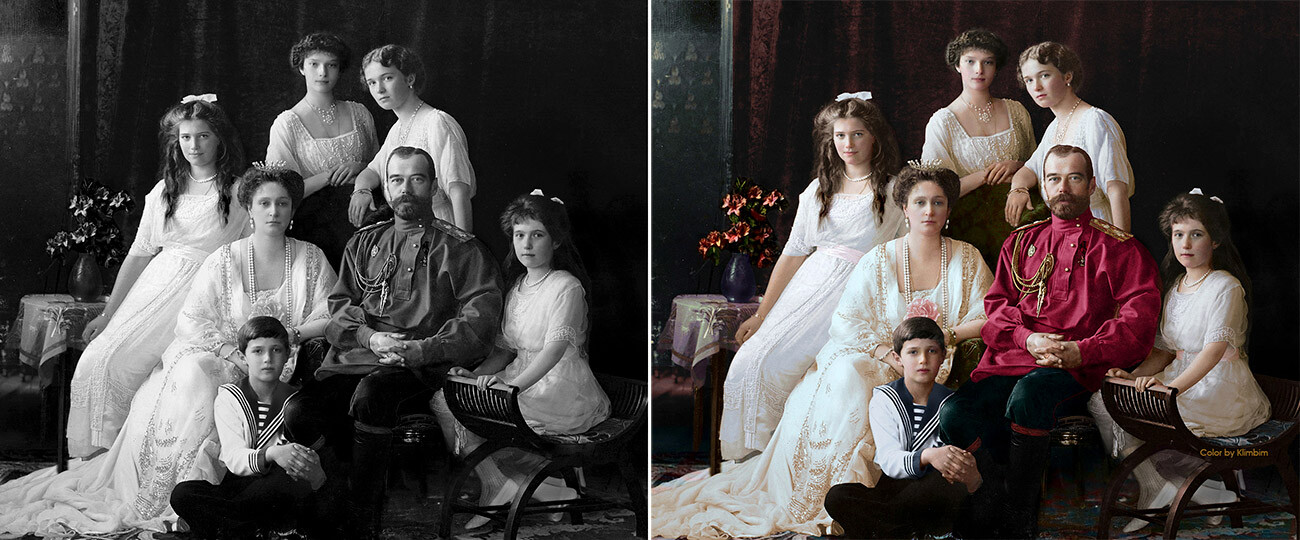 Nikolaus II. mit seiner Familie, 1914.