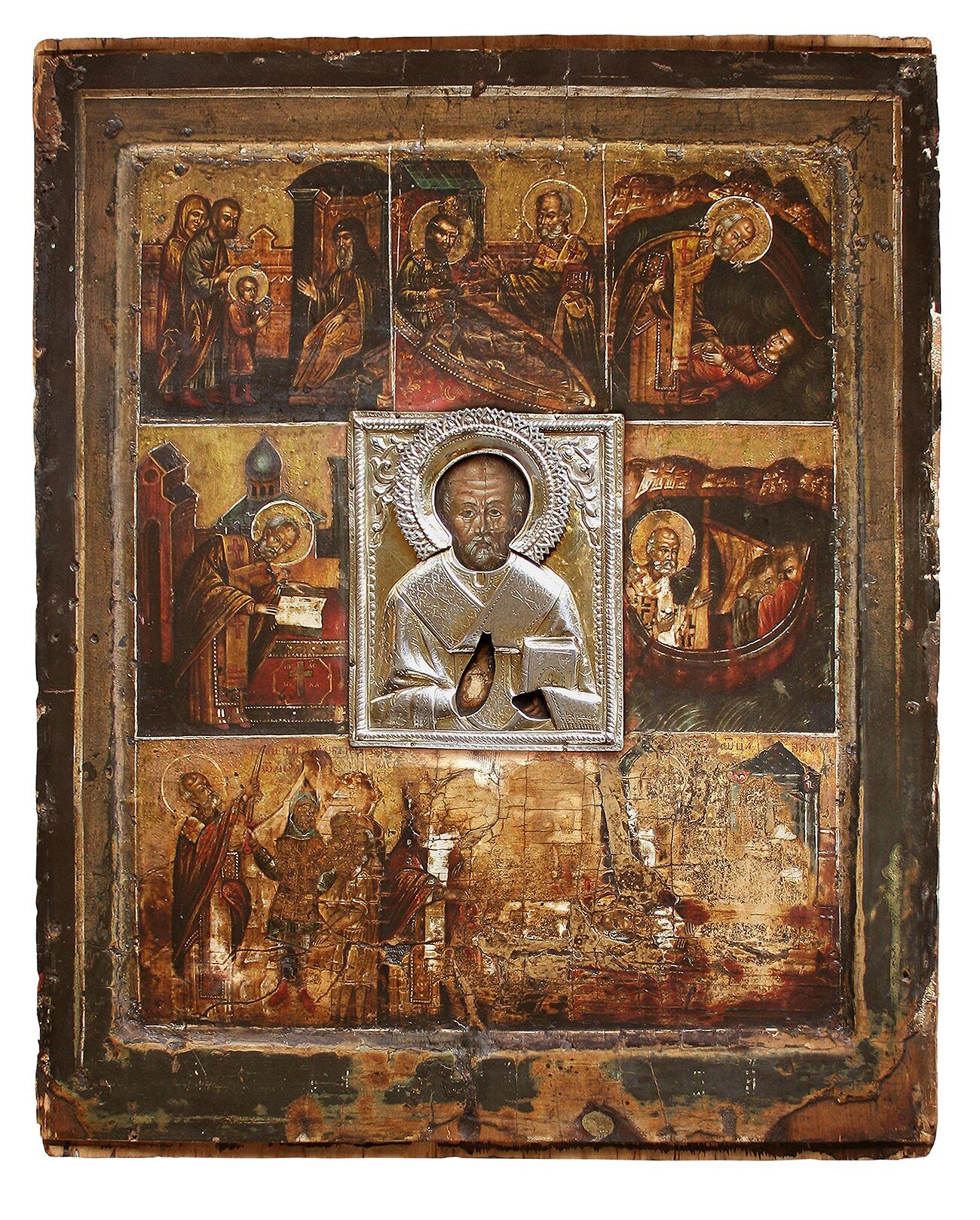 “Icona di Nicola Taumaturgo della Velikaja (Nikola Velikoretskij)” del XVI secolo (Cattedrale di San Serafino a Kirov)
