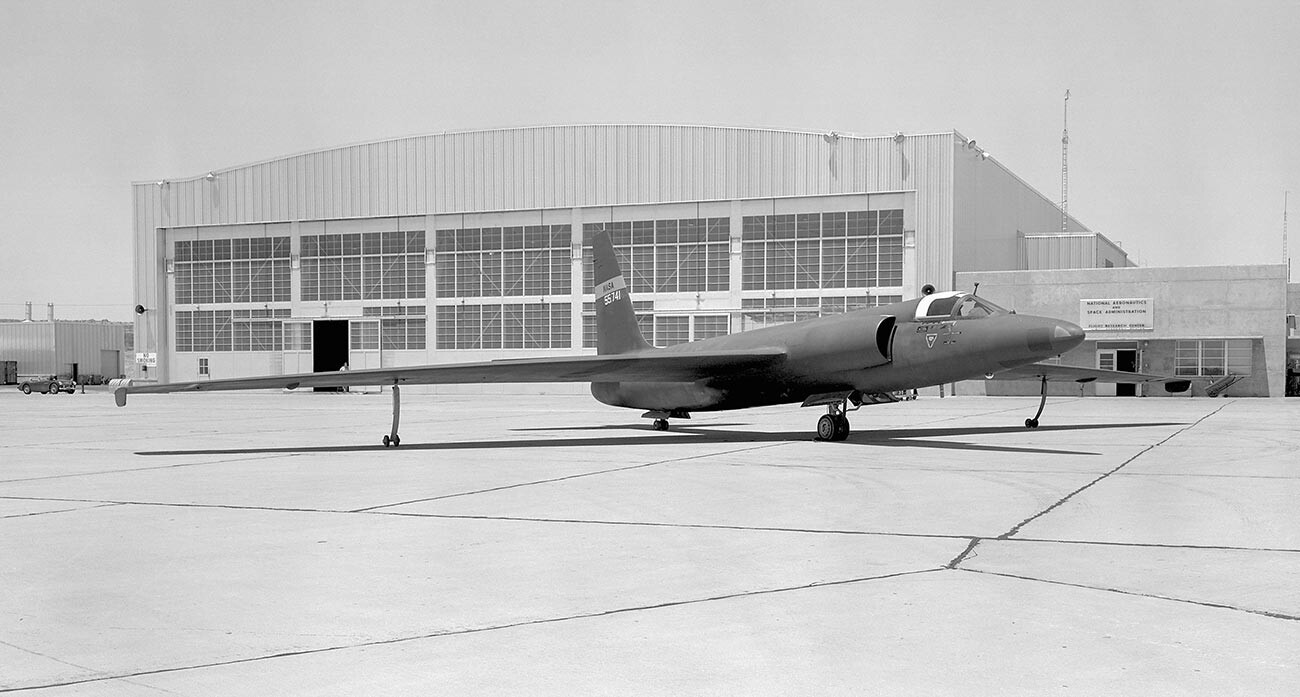 U-2 spy plane with fictitious NASA markings.