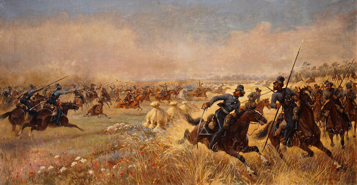 „Козаци Платова код Мира, 9. јула 1812“, 1912, Виктор Мазуровски.