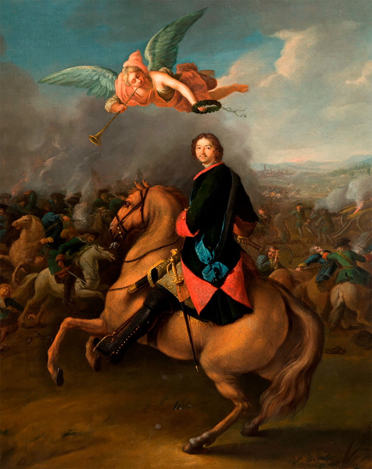 Pedro, o Grande, na Batalha de Poltava.